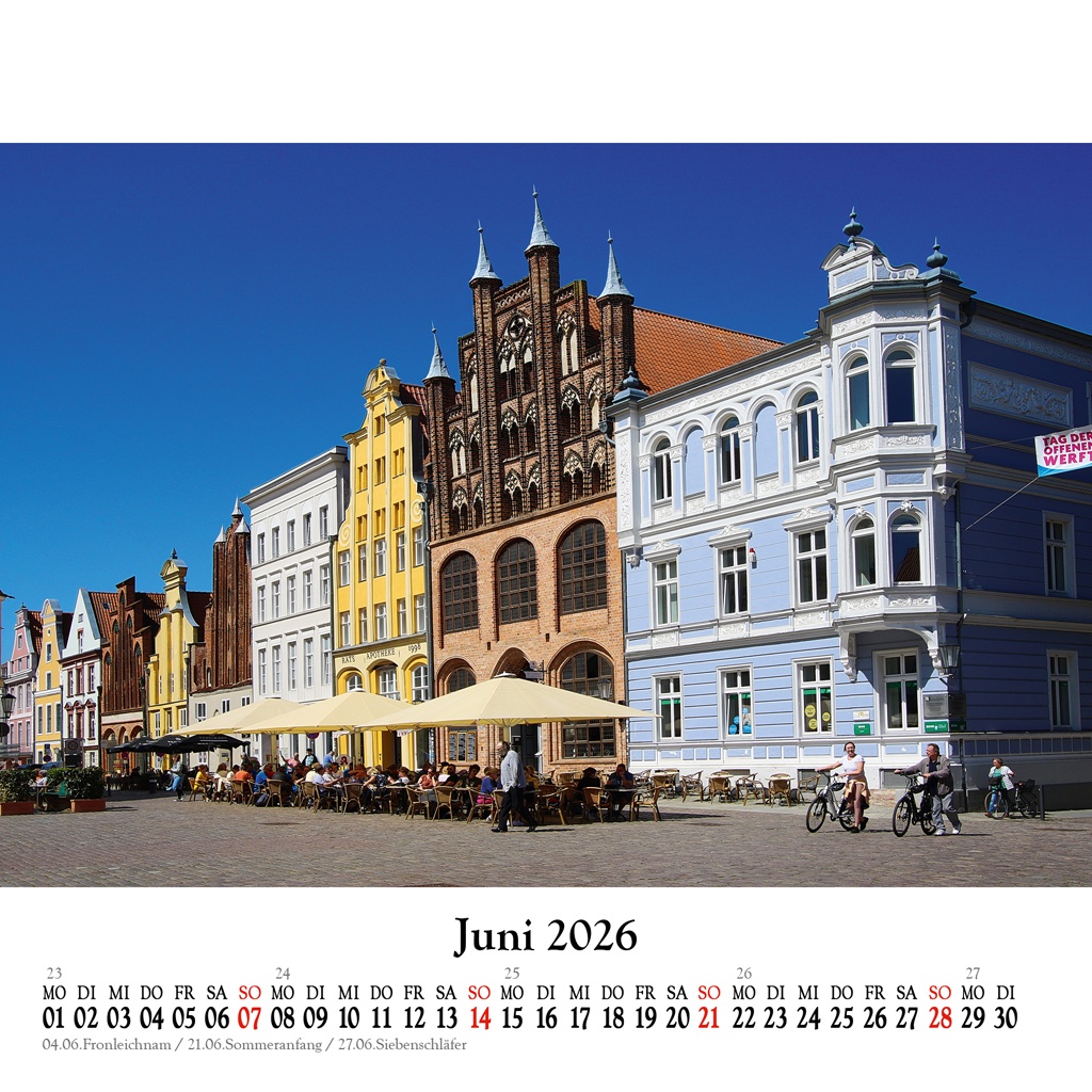 Die gotischen Giebelhäuser der Mühlenstraße mit dem Wulflamhaus am Alten Markt