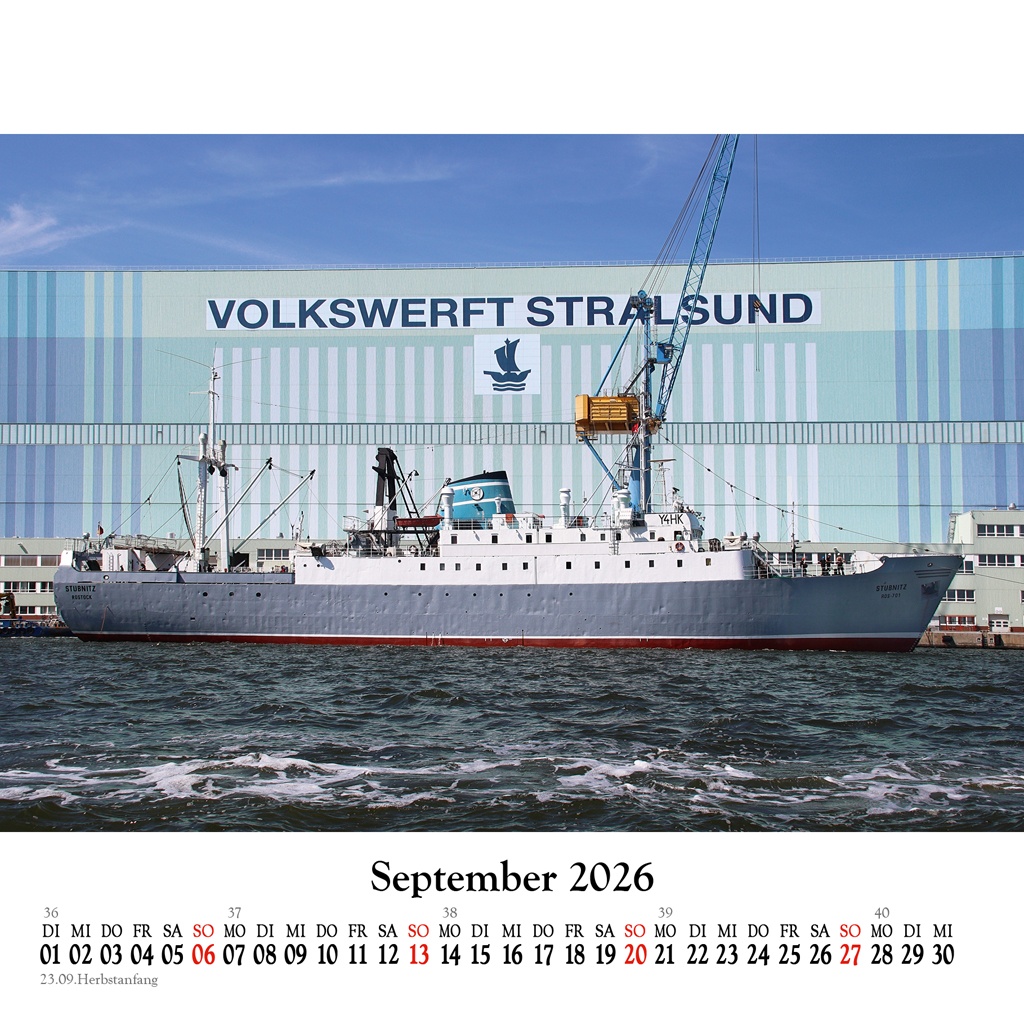 Das 1964 gebaute KTS „Stubnitz“ an seinem Geburtsort Volkswerft Stralsund