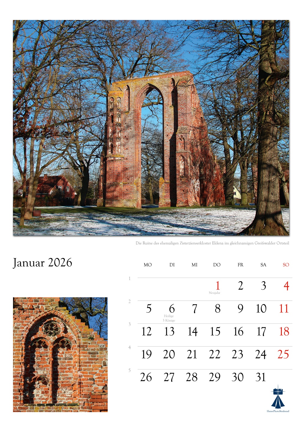 Die Ruine des ehemaligen Zisterzienserkloster Eldena im gleichnamigen Greifswalder Ortsteil