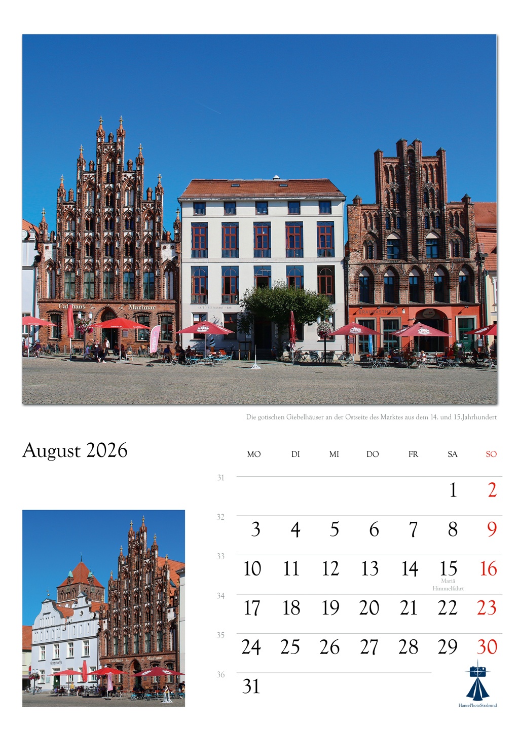 Die gotischen Giebelhäuser an der Ostseite des Marktes aus dem 14. und 15.Jahrhundert