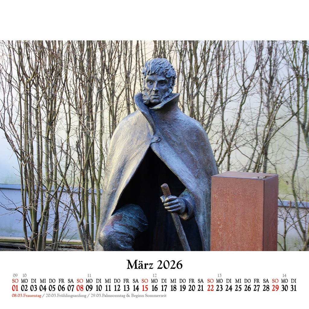 Das Caspar-David-Friedrich-Denkmal, seit 2010 in der Lappstraße