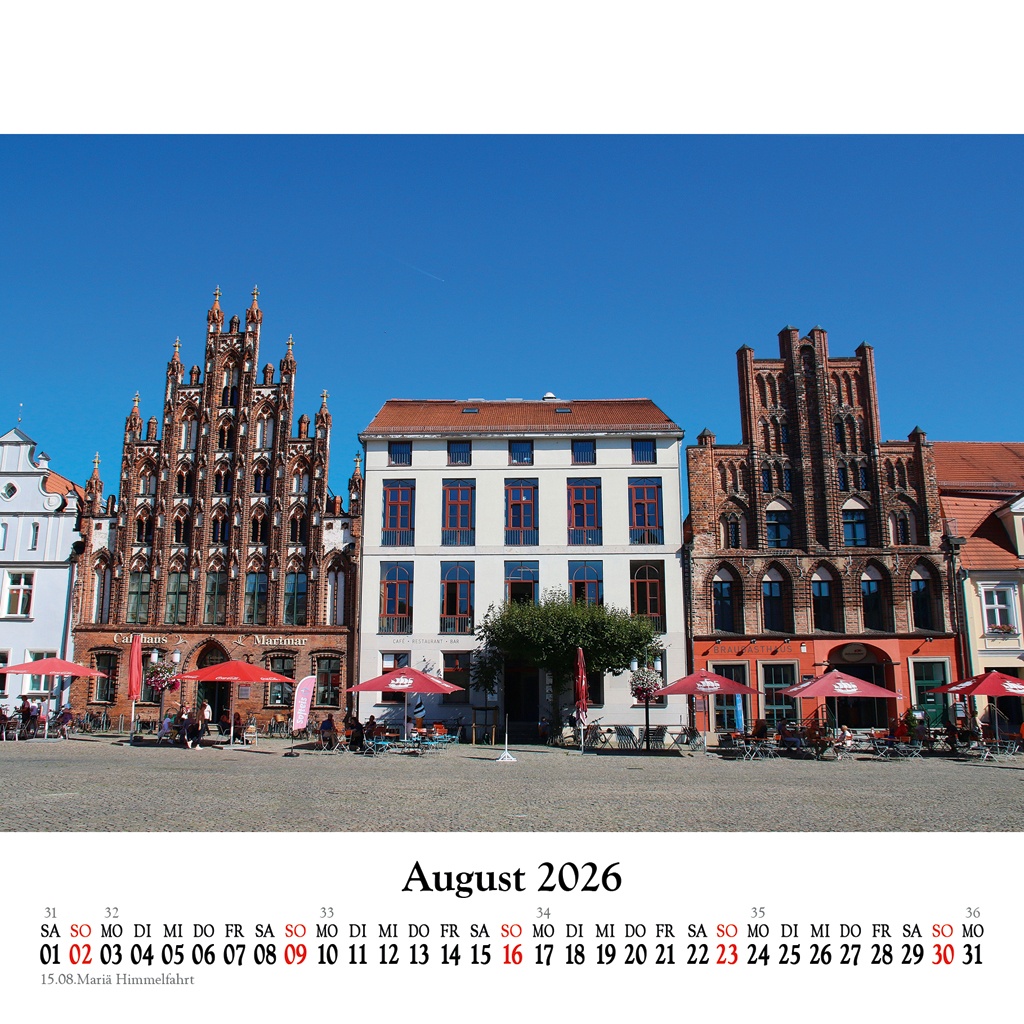Die gotischen Giebelhäuser an der Ostseite des Marktes aus dem 14. und 15.Jahrhundert
