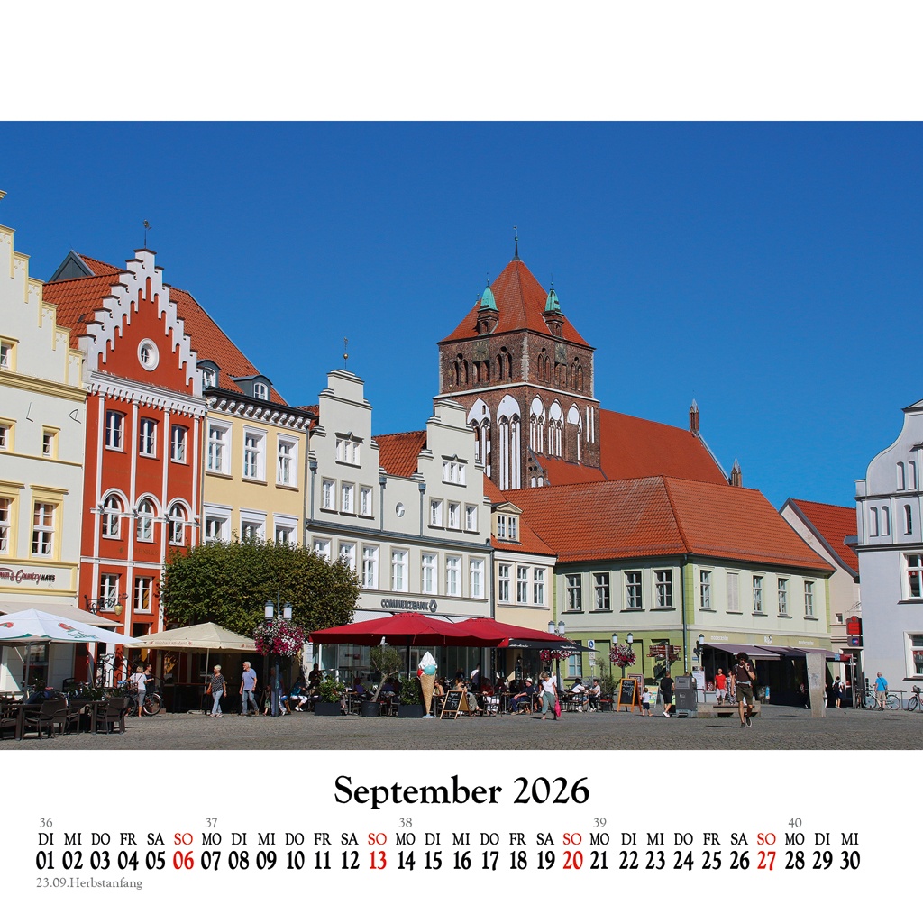 Blick über den Markt auf die Marienkirche, von den Eiheimischen liebevoll „Dicke Marie“ genannt.
