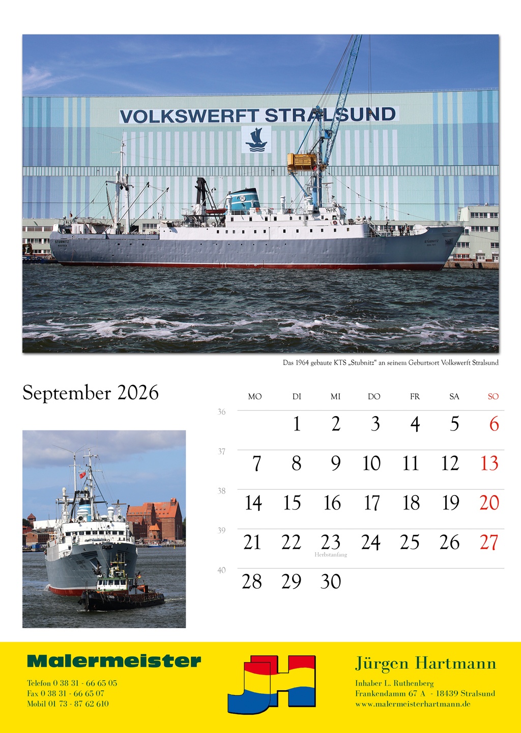 Das 1964 gebaute KTS „Stubnitz“ an seinem Geburtsort Volkswerft Stralsund