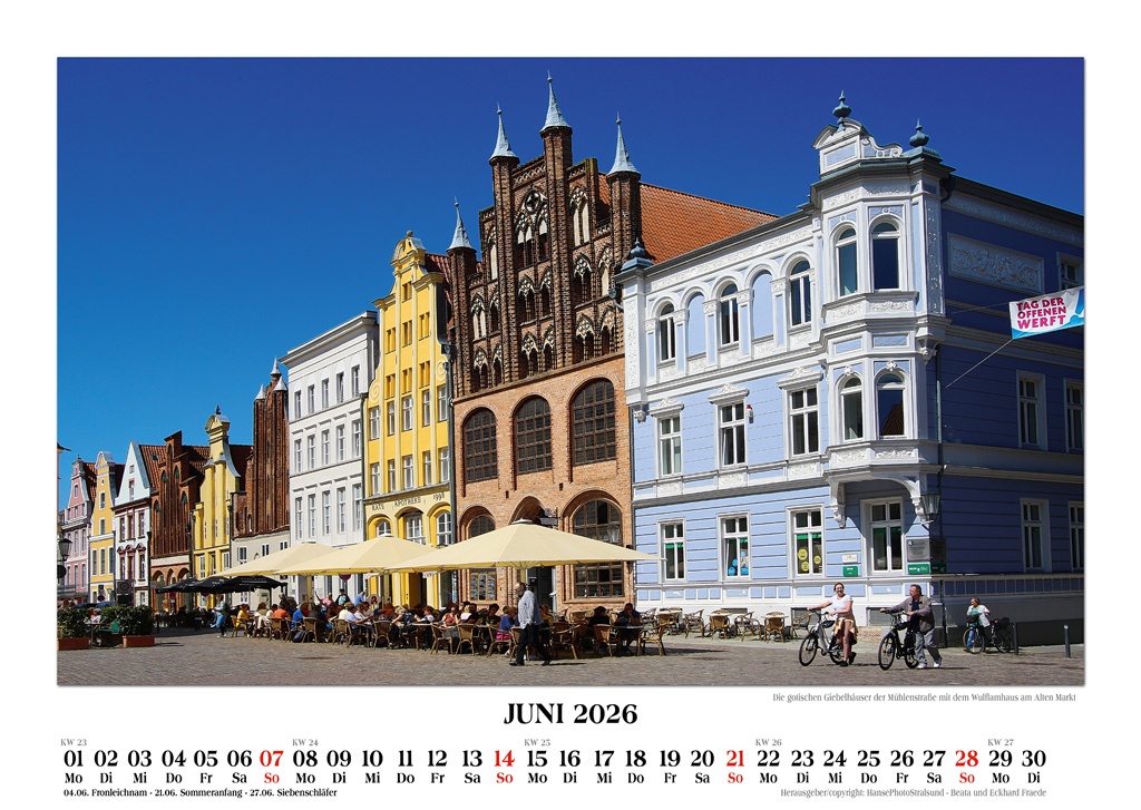 Die gotischen Giebelhäuser der Mühlenstraße mit dem Wulflamhaus am Alten Markt