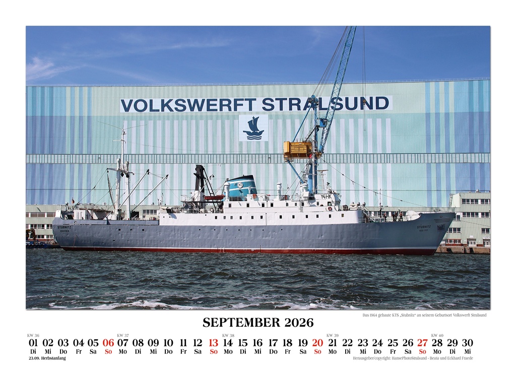 Das 1964 gebaute KTS „Stubnitz“ an seinem Geburtsort Volkswerft Stralsund