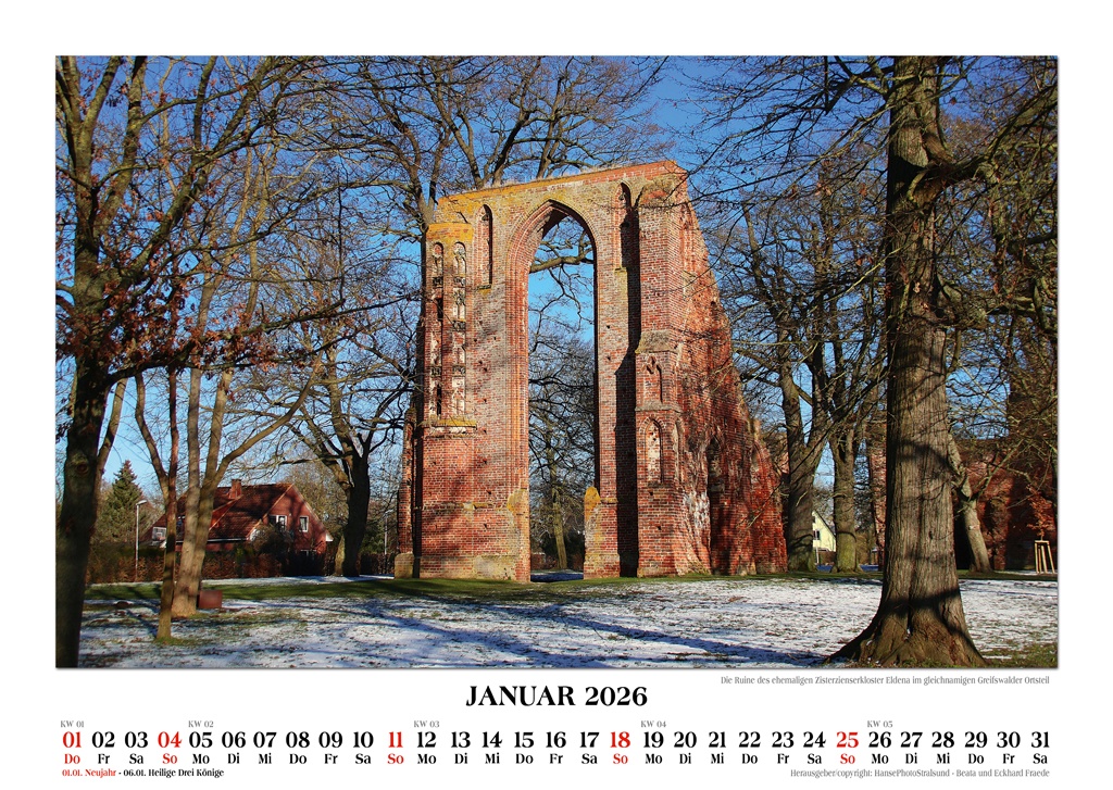 Die Ruine des ehemaligen Zisterzienserkloster Eldena im gleichnamigen Greifswalder Ortsteil