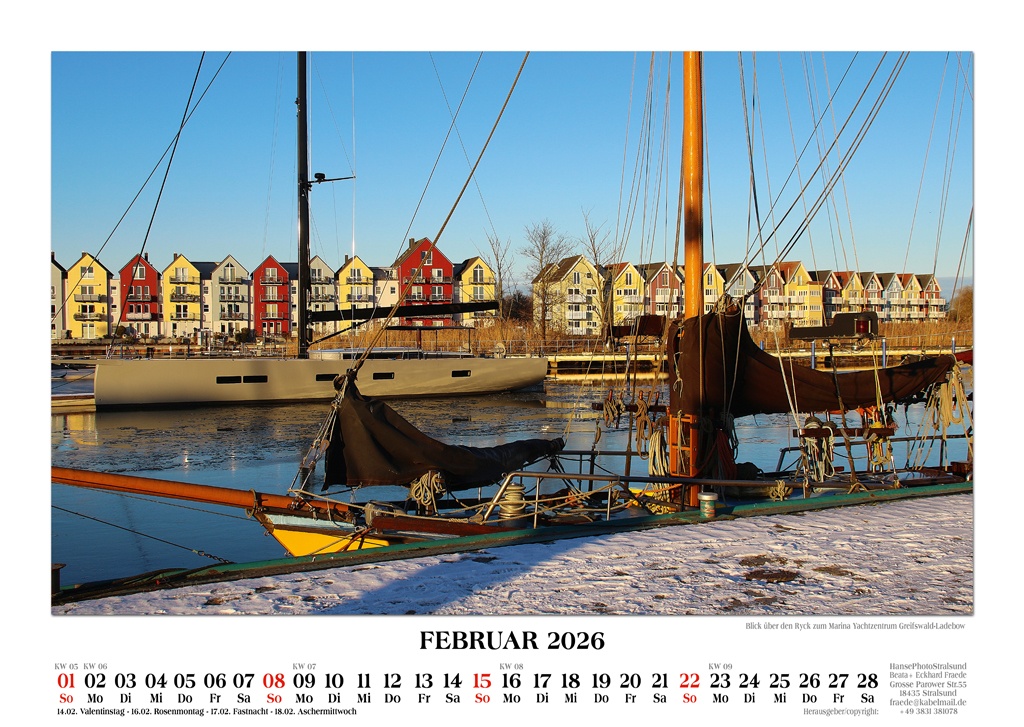 Blick über den Ryck zum Marina Yachtzentrum Greifswald-Ladebow