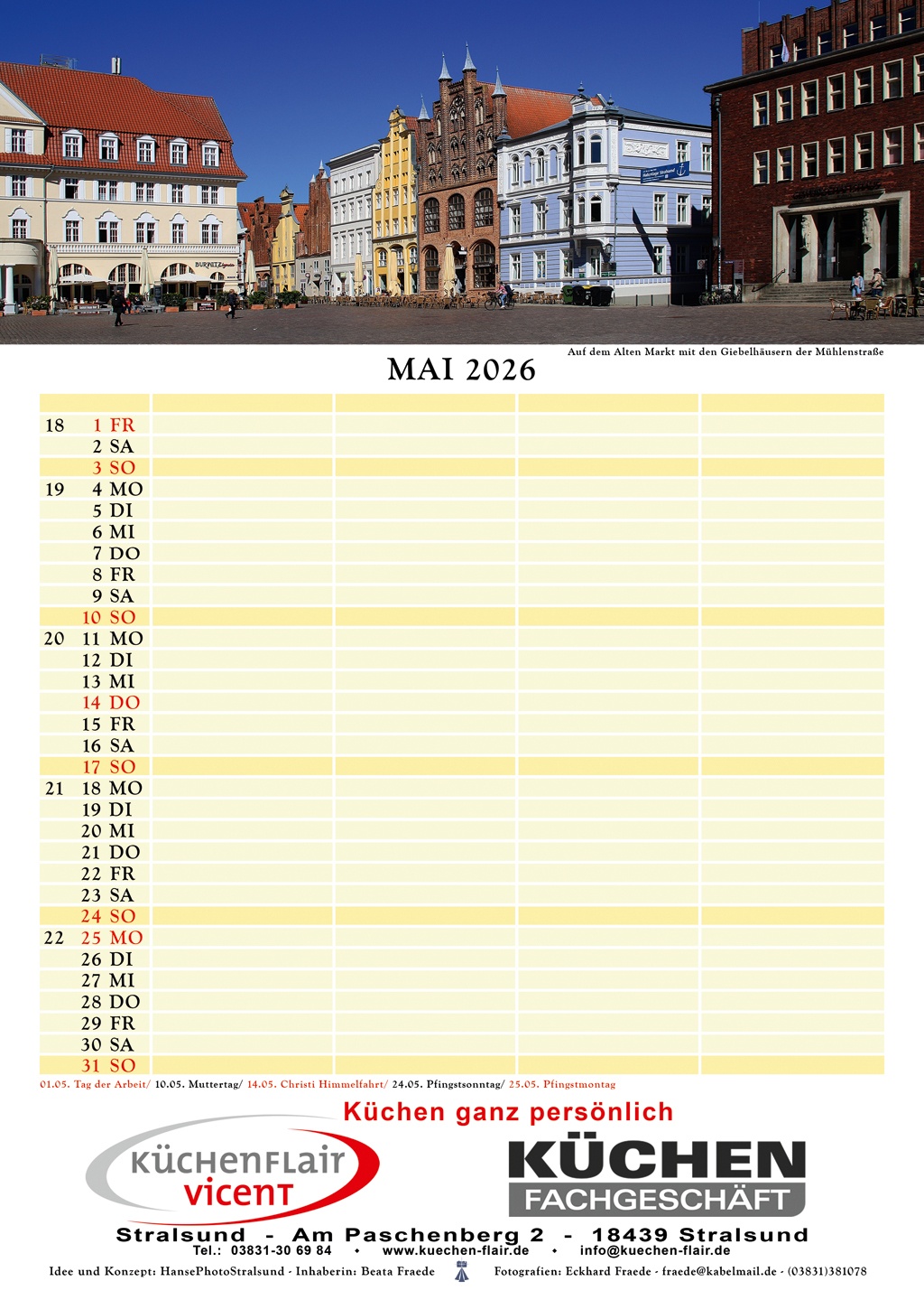 Auf dem Alten Markt mit den Giebelhäusern der Mühlenstraße