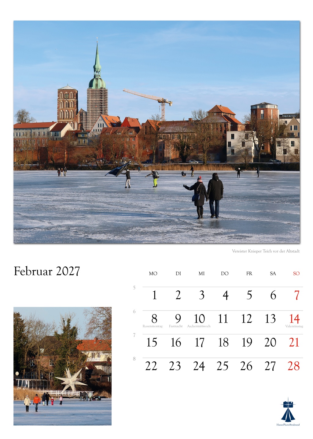 Vereister Knieper Teich vor der Altstadt