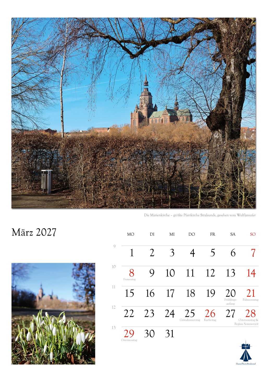 Die Marienkirche – größte Pfarrkirche Stralsunds, gesehen vom Wulflamufer