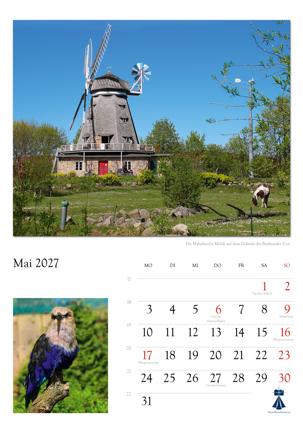 Die Mahnkesche Mühle auf dem Gelände des Stralsunder Zoos