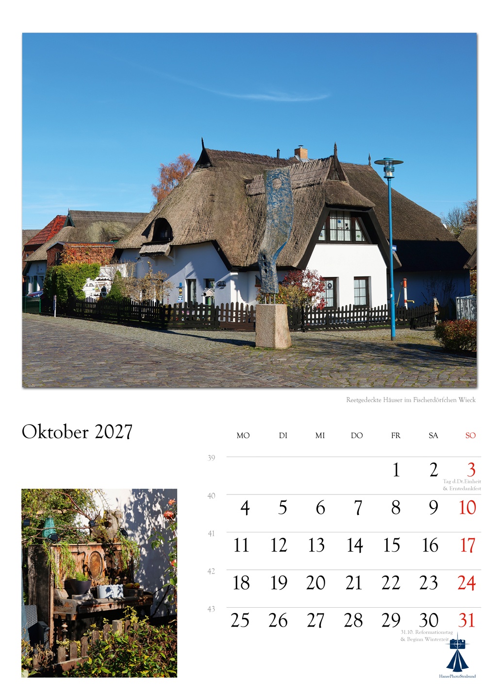 Reetgedeckte Häuser im Fischerdörfchen Wieck