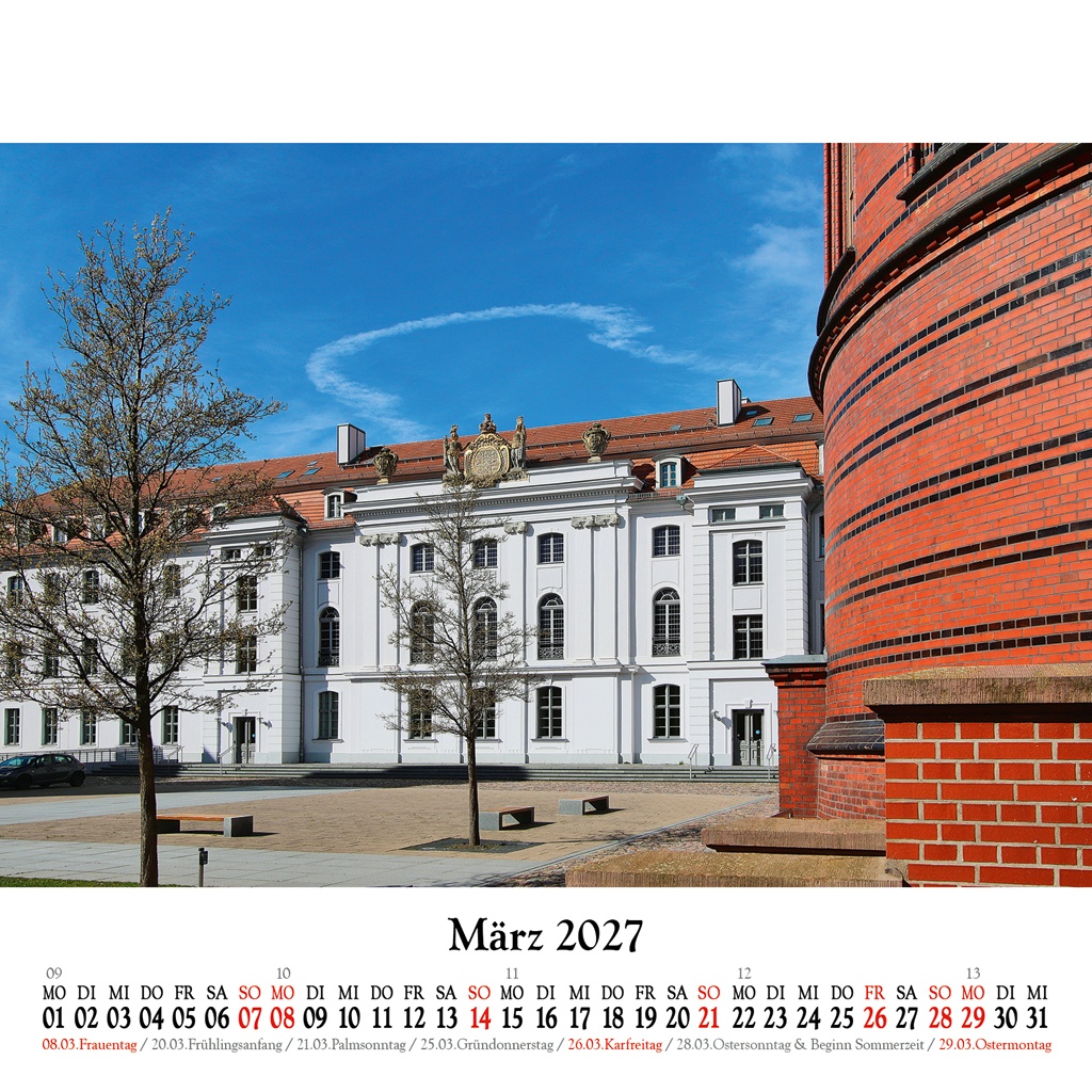 Die Südseite des Universitätshauptgebäudes mit dem Pommerschen Wappen