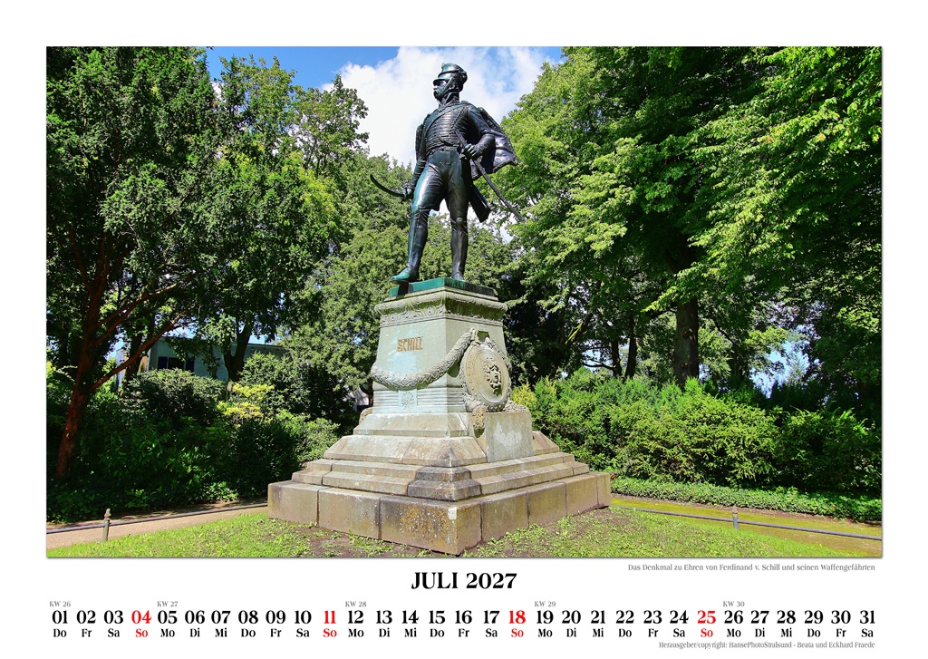Das Denkmal zu Ehren von Ferdinand v. Schill und seinen Waffengefährten