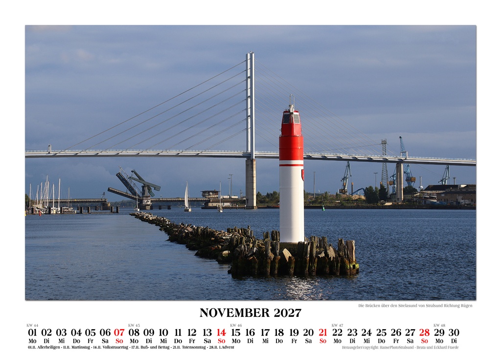 Die Brücken über den Strelasund von Stralsund Richtung Rügen