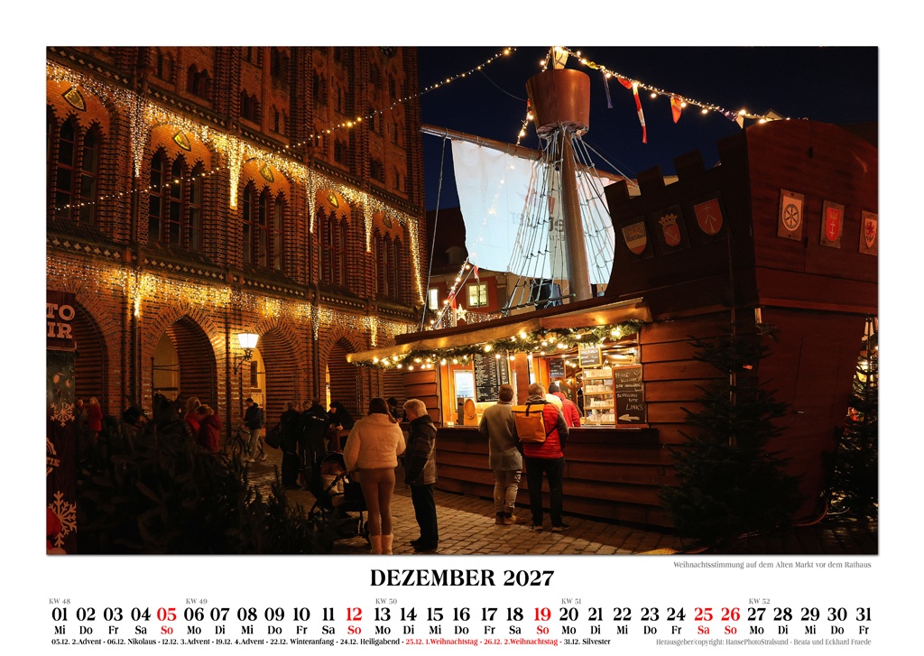 Weihnachtsstimmung auf dem Alten Markt vor dem Rathaus