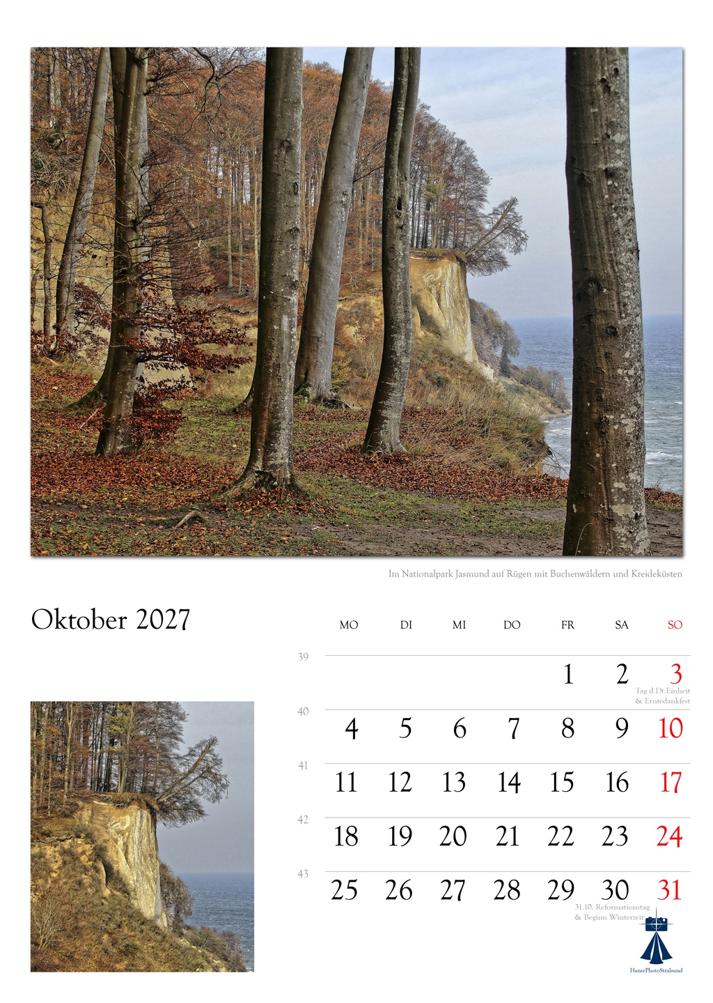 Im Nationalpark Jasmund auf Rügen mit Buchenwäldern und Kreideküsten