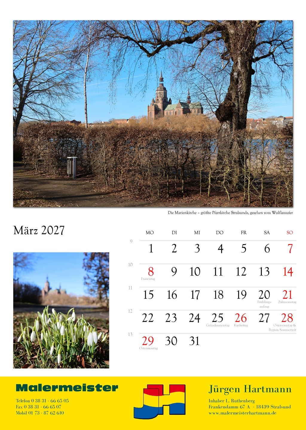 Die Marienkirche – größte Pfarrkirche Stralsunds, gesehen vom Wulflamufer