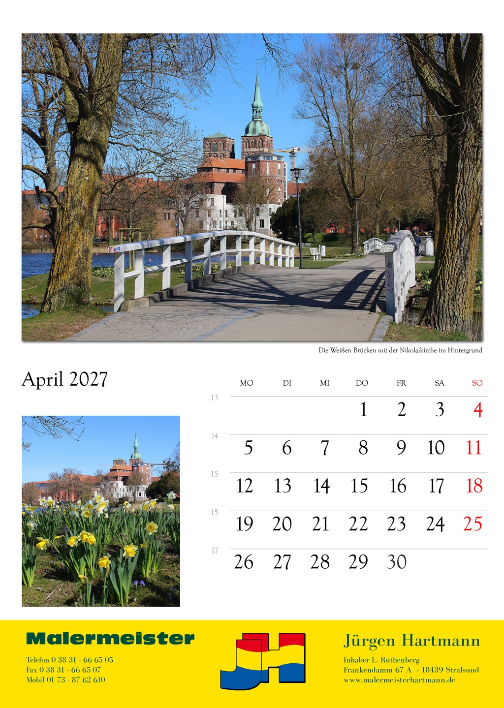 Die Weißen Brücken mit der Nikolaikirche im Hintergrund