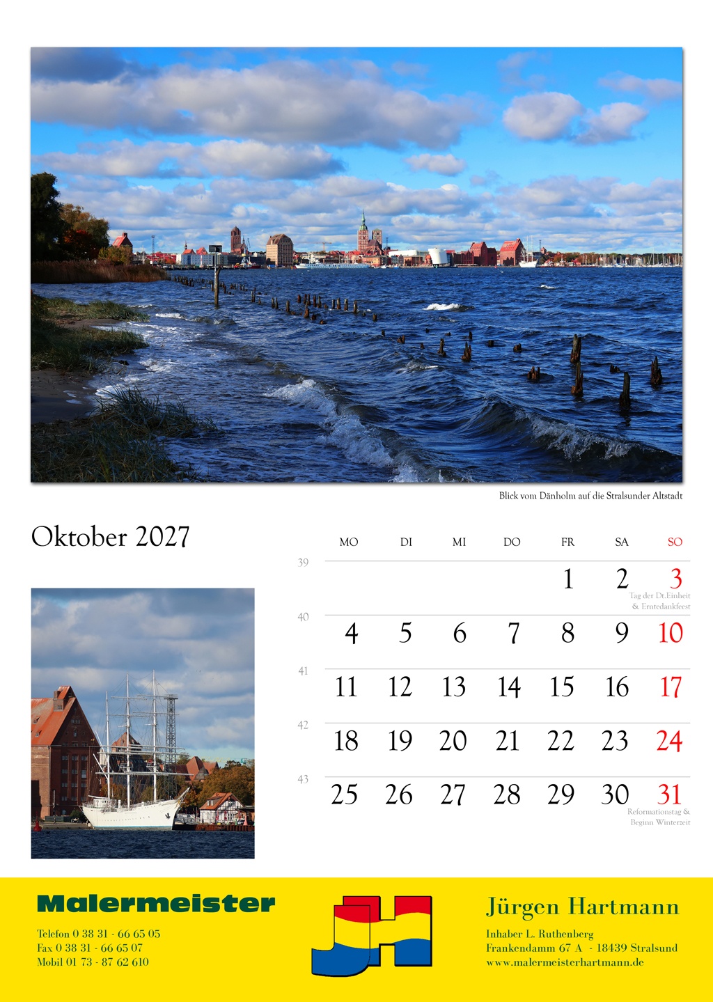 Blick vom Dänholm auf die Stralsunder Altstadt