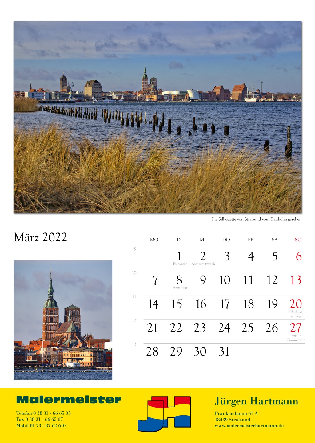 Die Silhouette von Stralsund vom Dänhom gesehen