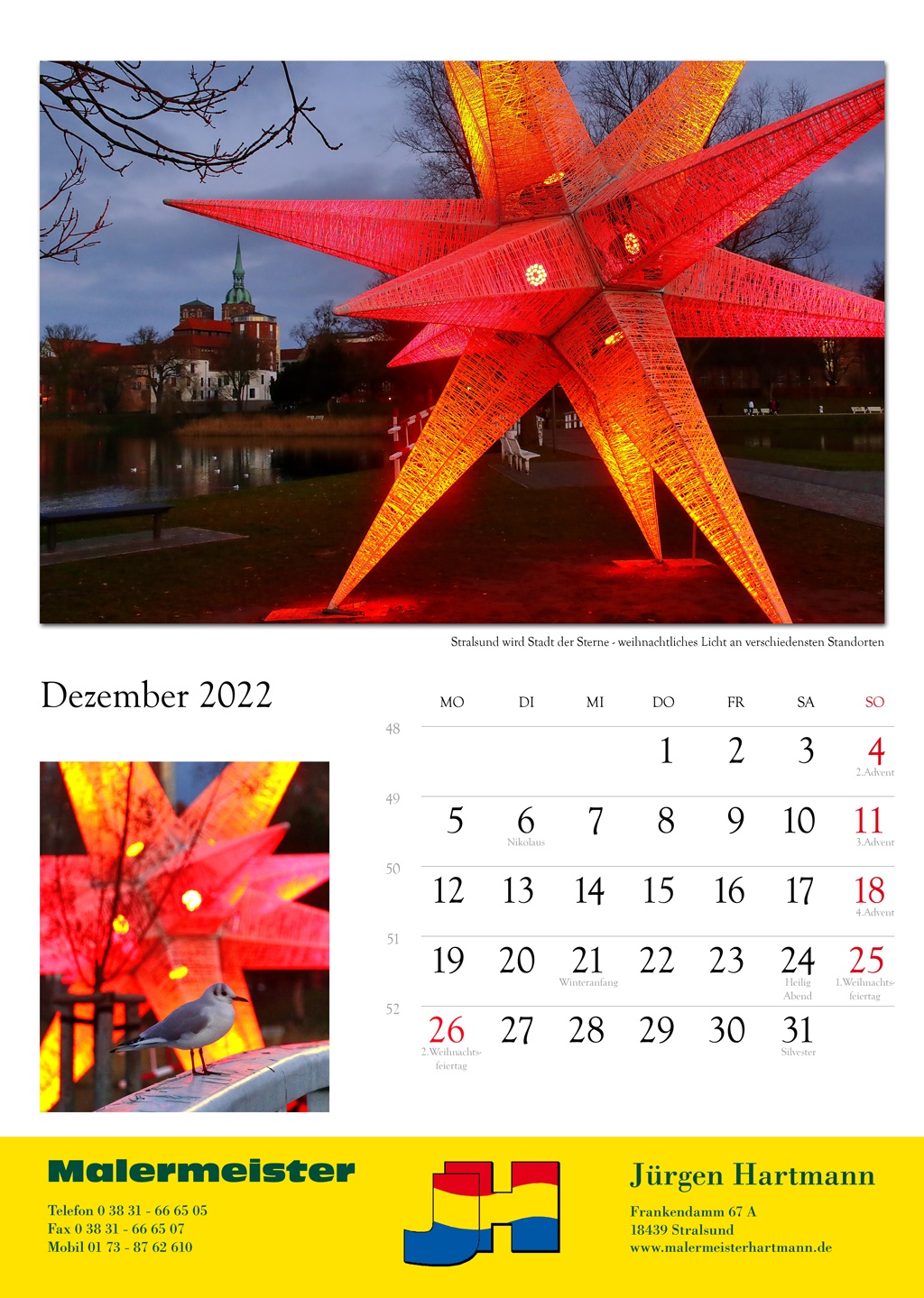 Stralsund wird Stadt der Sterne - weihnachtliches Licht an verschiedenen Standorten