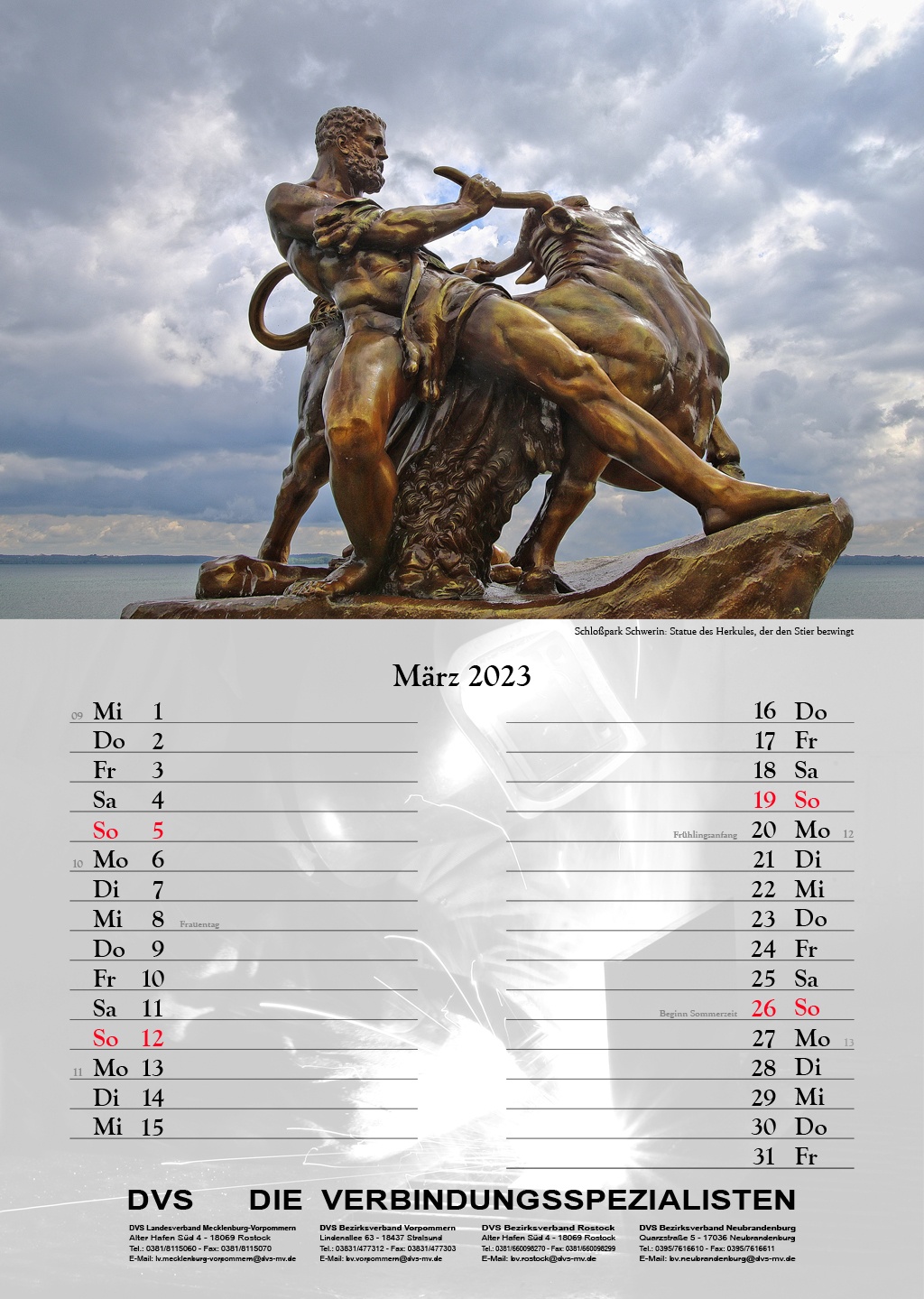 Schloßpark Schwerin: Statue des Herkules, der den Stier bezwingt
