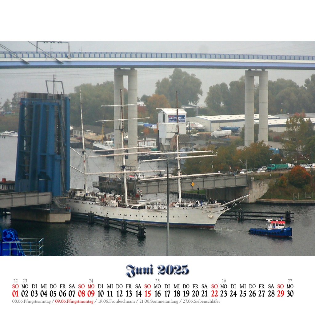 15.10.2008 - Transfer durch die Ziegelgraben-
brücke zum 2. Werftaufenthalt