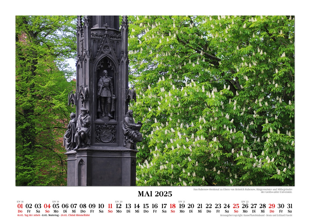 Das Rubenow-Denkmal zu Ehren von Heinrich Rubenow, Bürgermeister und Mitbegründer der Greifswalder Universität