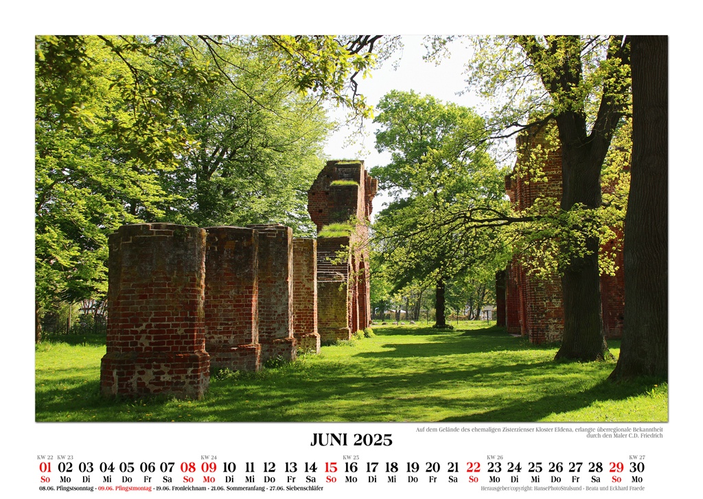 Auf dem Gelände des ehemaligen Zisterzienser Kloster Eldena, erlangte überregionale Bekanntheit durch den Maler C.D. Friedrich