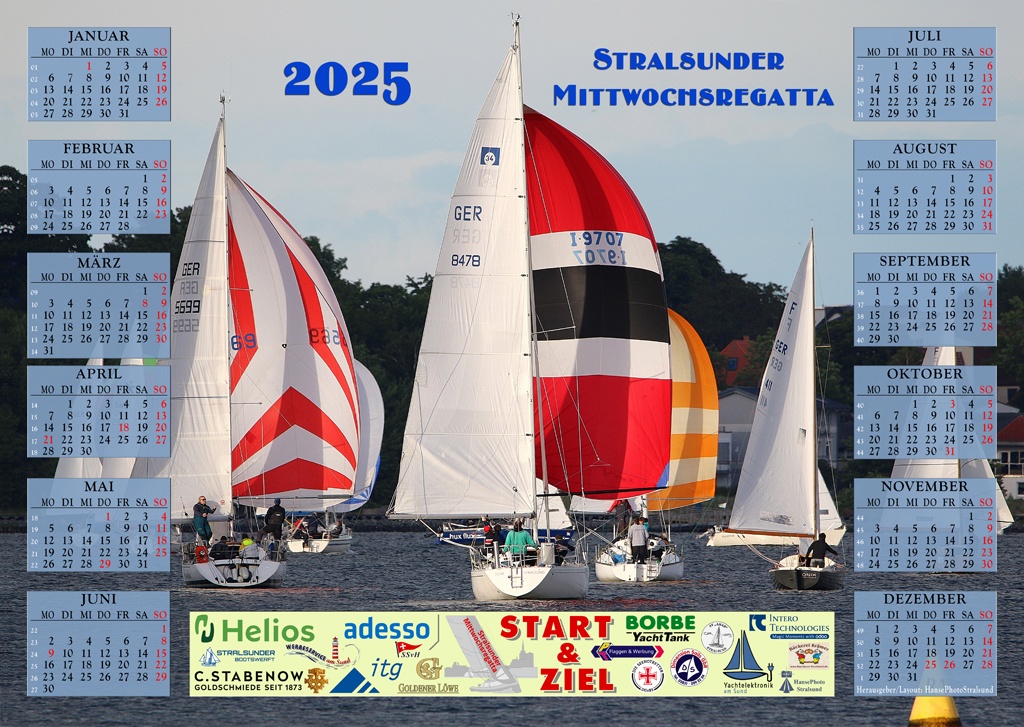 Jahreskalender Stralsunder Mittwochsregatta 2025